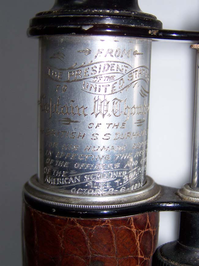 A Rare Pair of President Grover Cleveland Presentation Binoculars dated 1894. — image 2